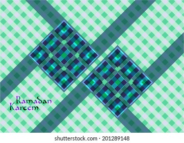 Vector of Hari Raya Ketupat for Muslim celebration. Translation: Ramadan Kareem - May Generosity Bless You During The Holy Month