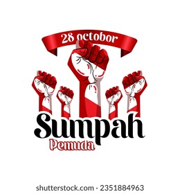 Vector Hari Sumpah Pemuda, 28 Oktober. Translation : October 28, Happy Day Youth Pledge of Indonesia.