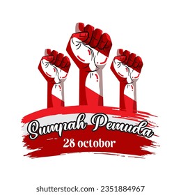 Vector Hari Sumpah Pemuda, 28. Oktober. Übersetzung: 28. Oktober, Happy Day Youth Pledge von Indonesien.