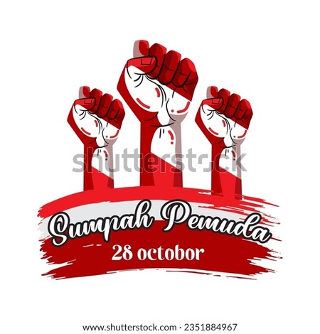Vector Hari Sumpah Pemuda, 28 Oktober. Translation : October 28, Happy Day Youth Pledge of Indonesia.