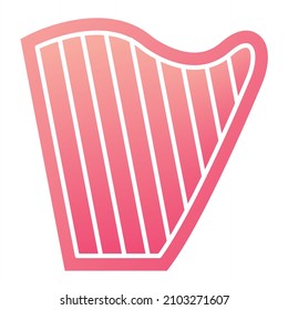 Vector Harp Glyph Gradient Icon Design
