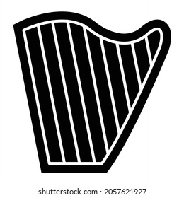 Diseño de iconos de glifos de arpa vectorial
