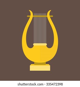 Vector harp or lyre ,flat design