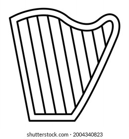 Vector Harp Outline Icon Design
