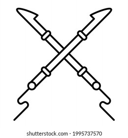 Diseño del icono de contorno de arpón vectorial
