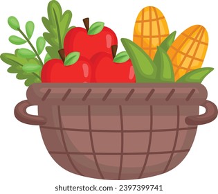 ein Vektor des Erntekorbs