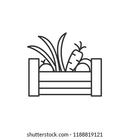 Vector harvest icon in linear style isolated on white background