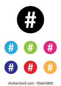 Vector Hashtag Icon Set