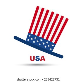 Vector of hat in American flag color