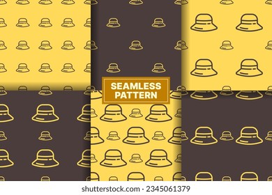 vector hat element seamless pattern collection