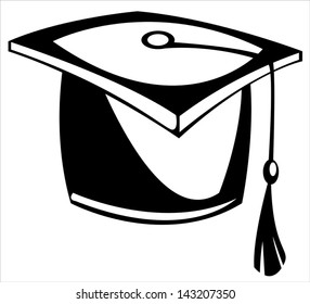 vector hat graduate isolated on white background