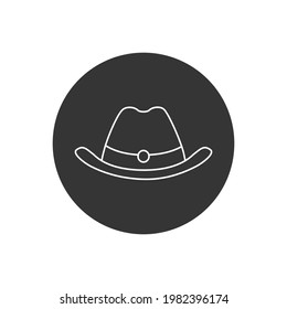 Vector hat line icon in flat style