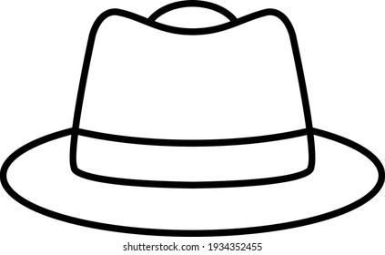 Vector Hat Outline Icon Design
