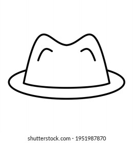 Vector Hat Outline Icon Design
