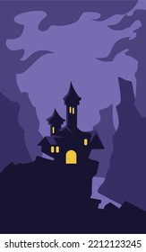 vector Haunted house background suitable for background on Halloween events