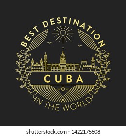 Vector Havana City Badge, Linear Style
