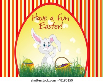 vector have a fun easter background with bunny