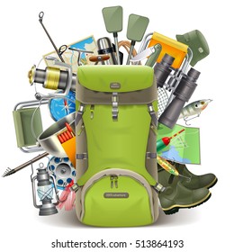 Vector Haversack with Fishing Tackle