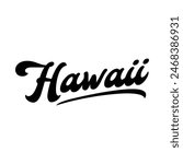 Vector Hawaii text typography design for tshirt hoodie baseball cap jacket and other uses vector