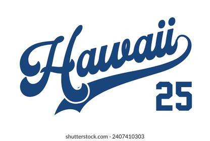 Vector Hawaii text typography design for tshirt hoodie baseball cap jacket and other uses vector