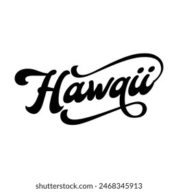 Vector Hawaii text typography design for tshirt hoodie baseball cap jacket and other uses vector