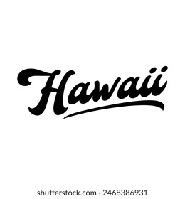 Vector Hawaii text typography design for tshirt hoodie baseball cap jacket and other uses vector