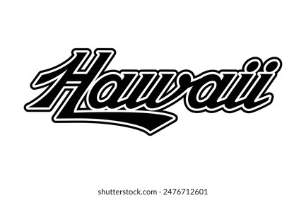 Vector Hawaii text typography design for tshirt hoodie baseball cap jacket and other uses vector	