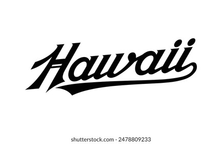 Vector Hawaii text typography design for tshirt hoodie baseball cap jacket and other uses vector	