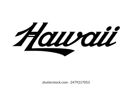 Vektorgrafik Hawaii Text Typografie Design für Tshirt Hoodie Baseball Cap Jacke und andere Verwendungen Vektorgrafik	