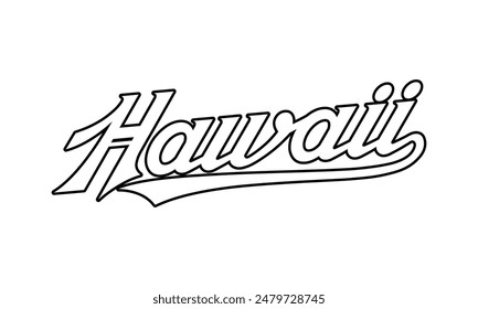 Vektorgrafik Hawaii Text Typografie Design für Tshirt Hoodie Baseball Cap Jacke und andere Verwendungen Vektorgrafik	
