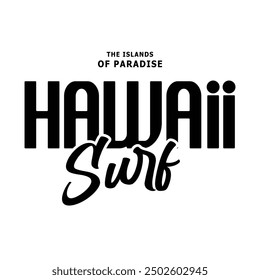 Vector Hawaii typography united states of america slogan print for graphic tee t shirt or sweatshirt 