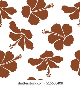 Vector of Hawaiian Aloha Shirt design in brown colors on a white background.