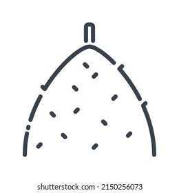 Vector haystack line icon isolated on transparent background. 