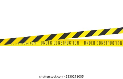 vector hazard black and yellow striped ribbon, caution tape of warning signs for crime scene or construction area.