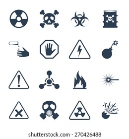 Vector Hazard And Danger Icon Set