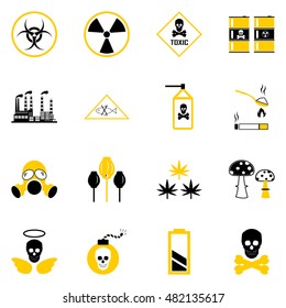 Vector hazard and danger icons set