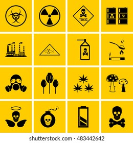 Vector hazard and danger icons set