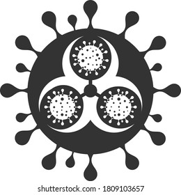 Vector hazard virus flat icon. Vector pictogram style is a flat symbol hazard virus icon on a white background.