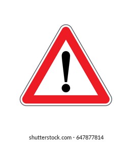 Vector hazard warning alert sign with exclamation mark symbol. Triangle Sign.