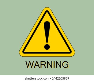 Vector hazard warning sign, exclamation mark symbol.