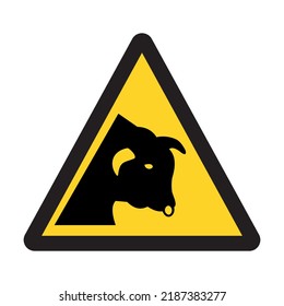 vector hazard warning sign iso standard pictogram bull