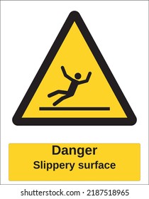 vector hazard warning sign iso standard pictogram slippery surface