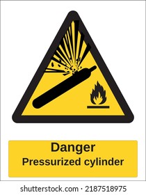 vector hazard warning sign iso standard pictogram pressurized cylinder