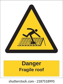 vector hazard warning sign iso standard pictogram fragile roof
