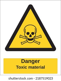 vector hazard warning sign iso standard pictogram toxic material