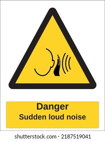 vector hazard warning sign iso standard pictogram sudden loud noise