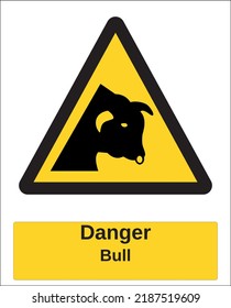 vector hazard warning sign iso standard pictogram bull