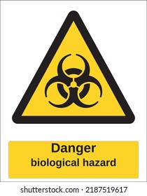 vector hazard warning sign iso standard pictogram biological hazard