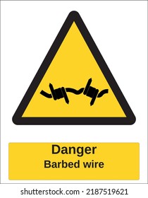 vector hazard warning sign iso standard pictogram barbed wire