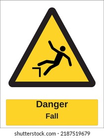 vector hazard warning sign iso standard pictogram fall